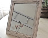 Upcycled Ornate Wood Mirror-Wall or Standing-Frame Repurposed-Shabby Chic Paint Antique White Upcycled Ornate Wood Mirror-Wall or Standing-Frame Repurposed-Shabby Chic Paint Antique White