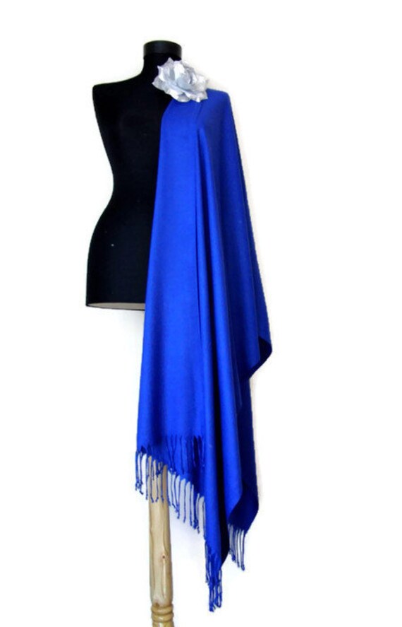 royal blue chiffon shawl