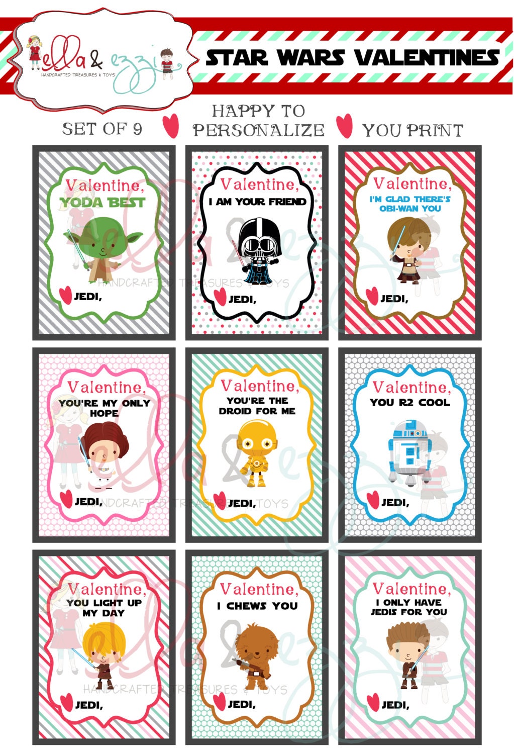 Printable Valentines Star Wars Printable Valentines Star