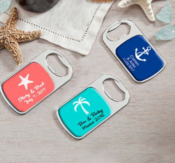 Beach Wedding Favor Personalized Bottle Opener Nautical