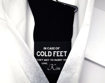 Cold Feet Personalized Bride Gift to Groom // Label and Groom Socks Best Wedding Gift for the Groom from Bride // Engagement Gift for Groom