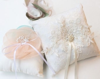 Wedding Ring Pillow, Ring Bearer Pillow, Wedding Pillow, Wedding Ring Pillow, Ring Bearer, Lace Ring Pillow, Rustic Wedding, Ring Cushion
