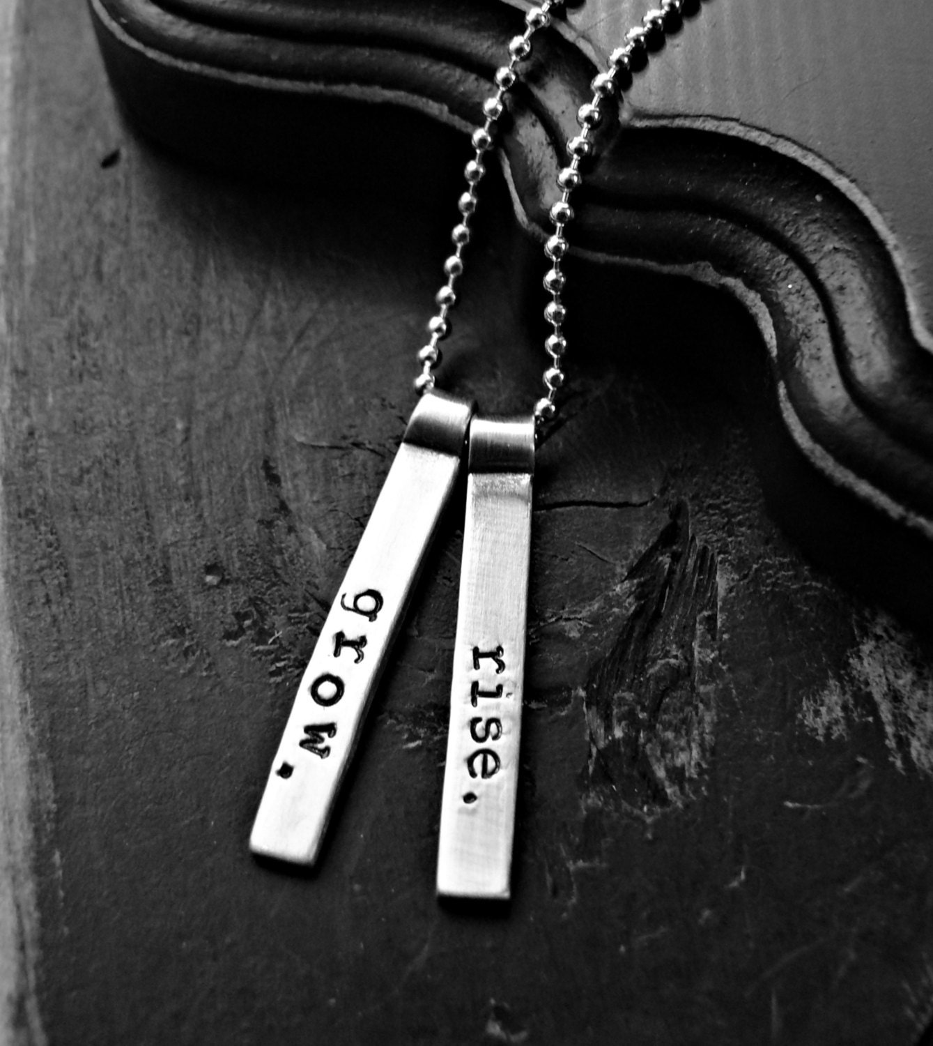 Customized Sterling Silver Bar Necklace by yourcharmedlife