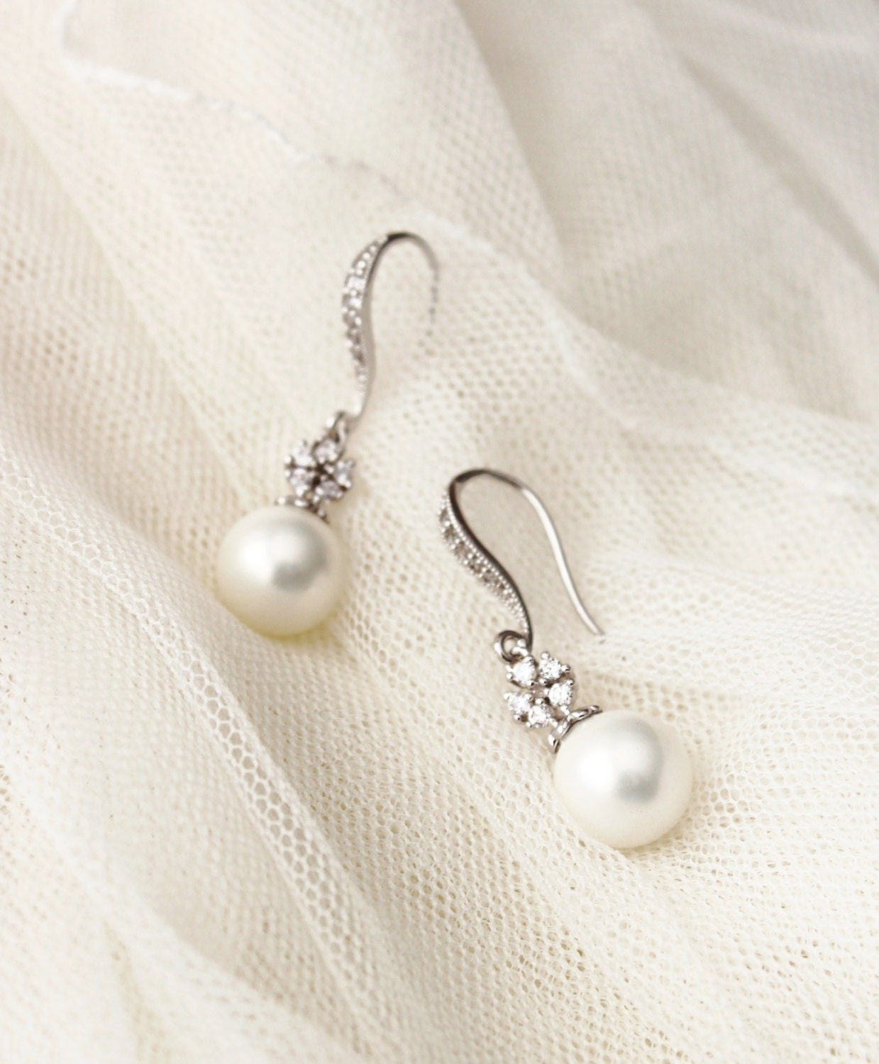 Pearl Bridal Earrings Pearl Wedding Jewelry Bridesmaid T 3050