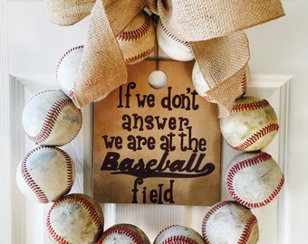 We're At the Baseball Field Wreath by DoorsGoneWild on Etsy