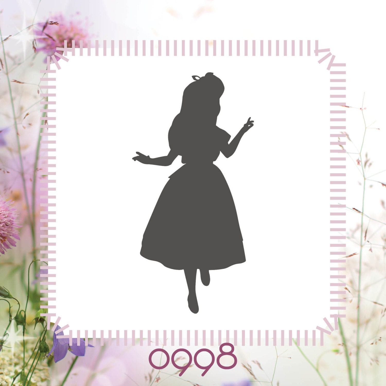 Alice in Wonderland Stencil or Wall Decal