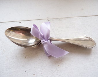 Tea spoons 12 small spoons coffee spoons French vintage silverplate high quality heavy plated spoons flatware