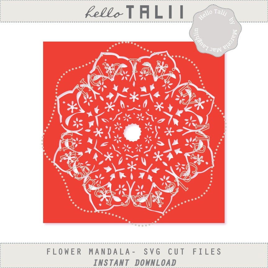 Download Flower Mandala Stencil MANDALA SVG Cut files Clipart Hand