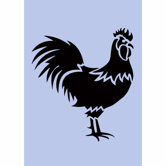 Rooster Stencil Cockerel Chicken A4 8' x 11.5'