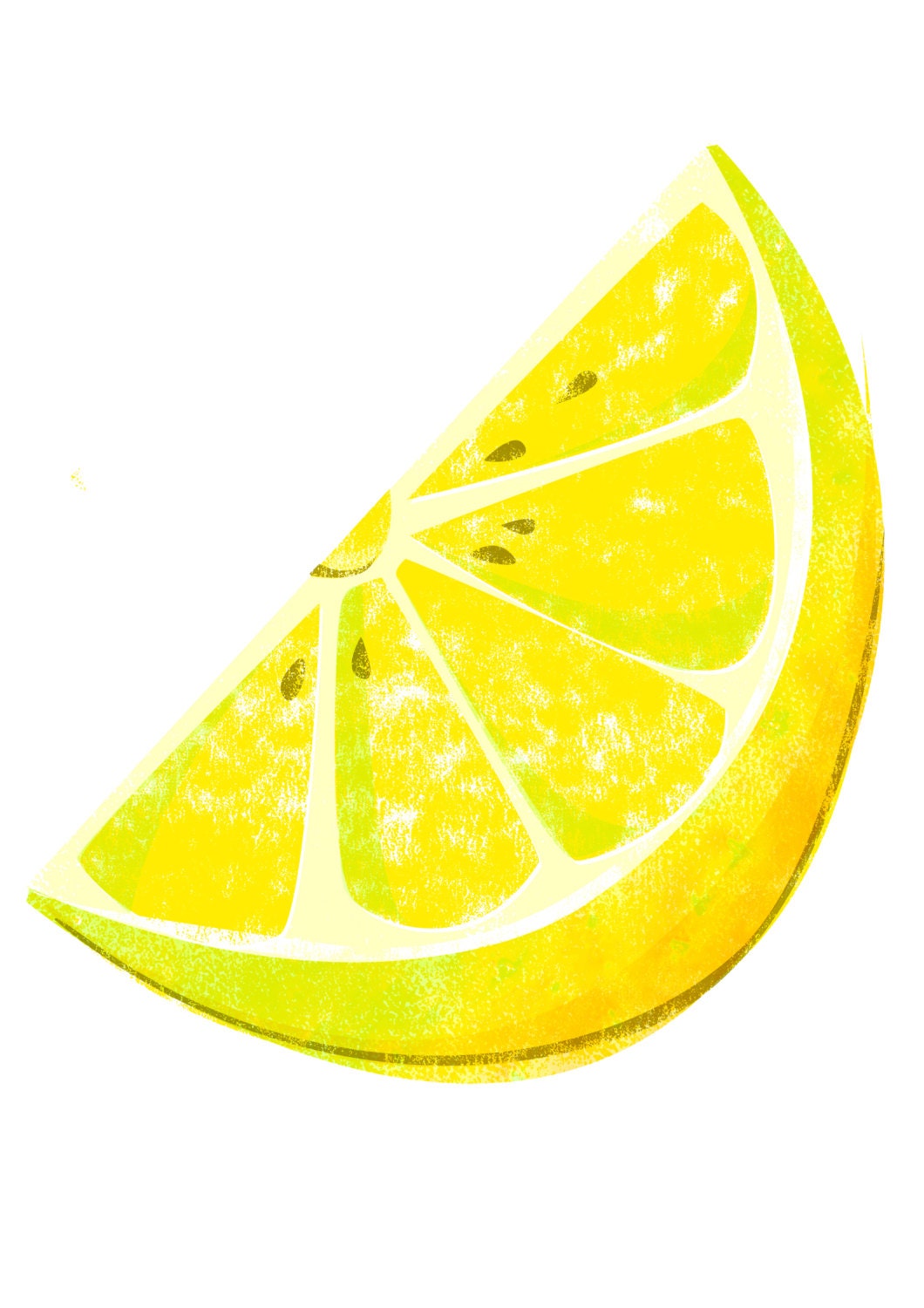Lemon Slice Illustration Giclee Print Food by Naomibatts on Etsy