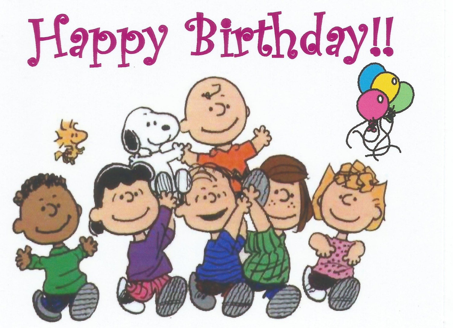 Charlie Brown Snoopy Peanuts Gang Happy Birthday Birthday