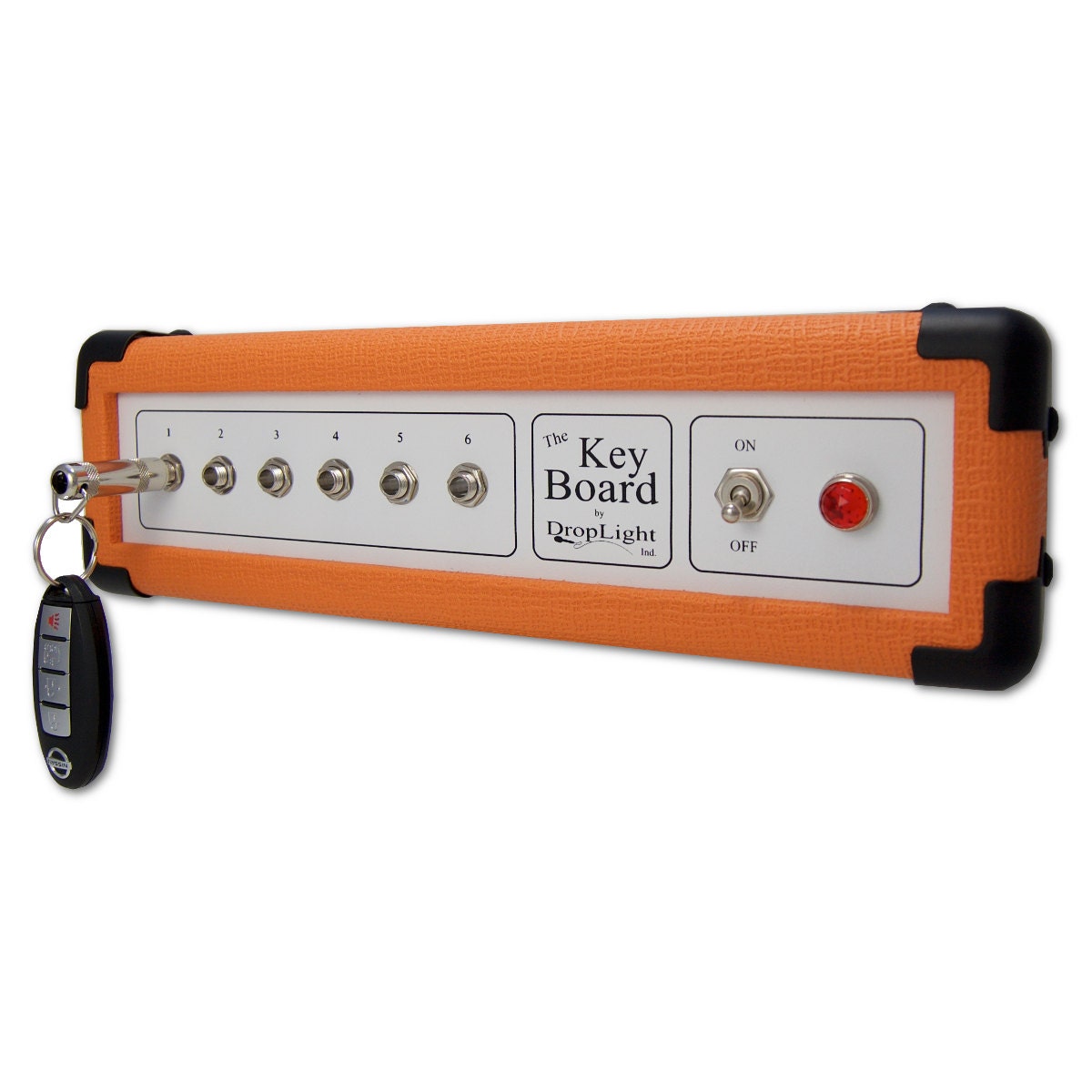 Orange Key holder Wallmounted key holder by DroplightIndustries