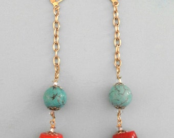 Multicolor - Handcrafted Bamboo Latkan Earrings with Beads