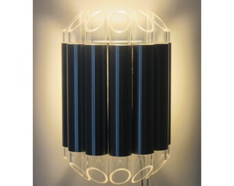 Raak Septiem aluminum and plexiglass wall light, Dutch, 1960s