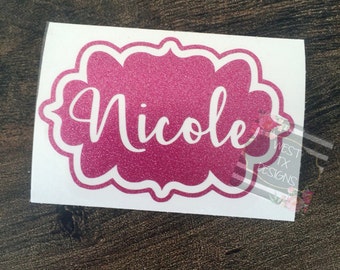Glitter Decal | Name Decal | Yeti Decal | Yeti Tumbler Decal | Yeti Tumbler Decal | Yeti Decal for Women | Monogram Decal | Corkcicle decal