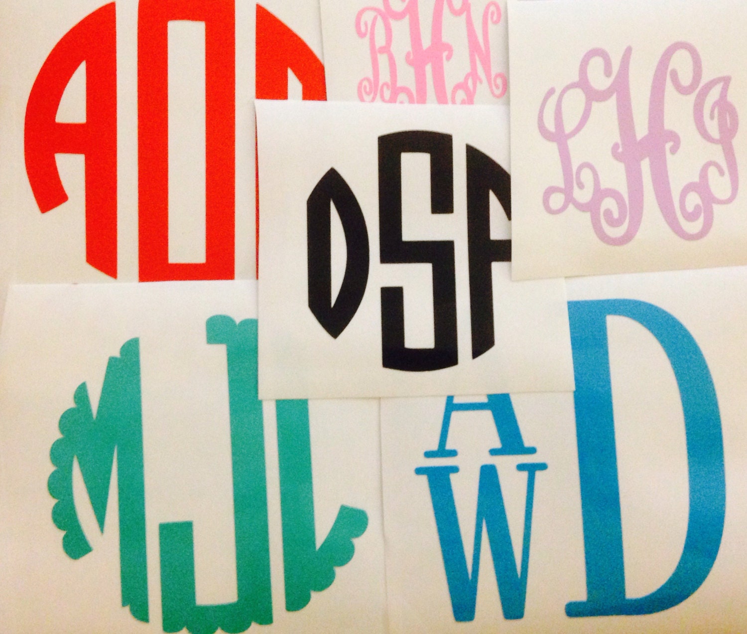 Monogram Decal Custom Vinyl Monogram Monogram Sticker