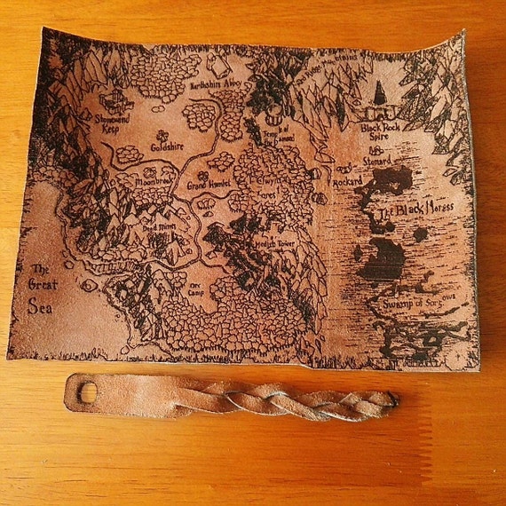 WORLD of WARCRAFT inspired Azeroth  LEATHER engraved Map from  wow1 roleplay #Worldofwarcraft