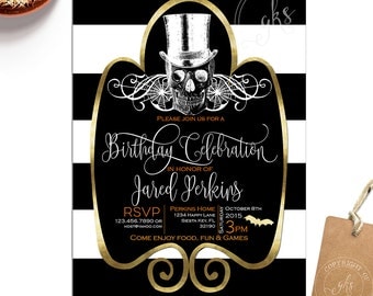 Halloween Birthday invitation - Halloween Party invitation - Modern - Costume Party - Gibb K Studio - TK_A165