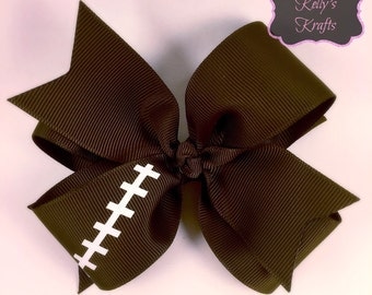 Football hair bow / double layer hair bow / boutique hair bow / fall hair bow