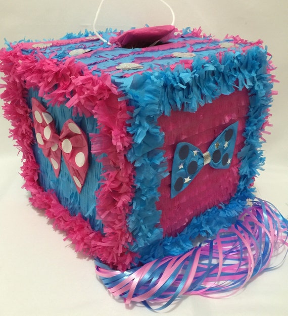 Items Similar To Bow Or Bowtie Block Gender Reveal Piñata Available As Pull Strings Or 4130