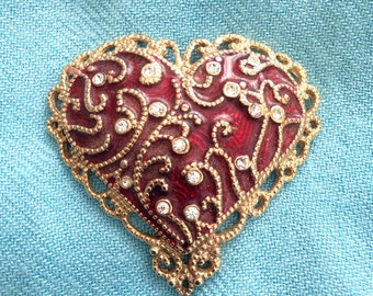 Vintage Monet Brooch in HEART shape