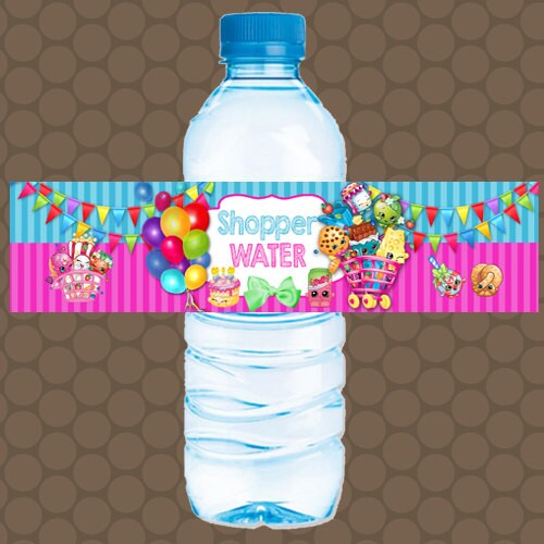 Shopkins Water Bottle Labels Birthday Wrappers Stickers