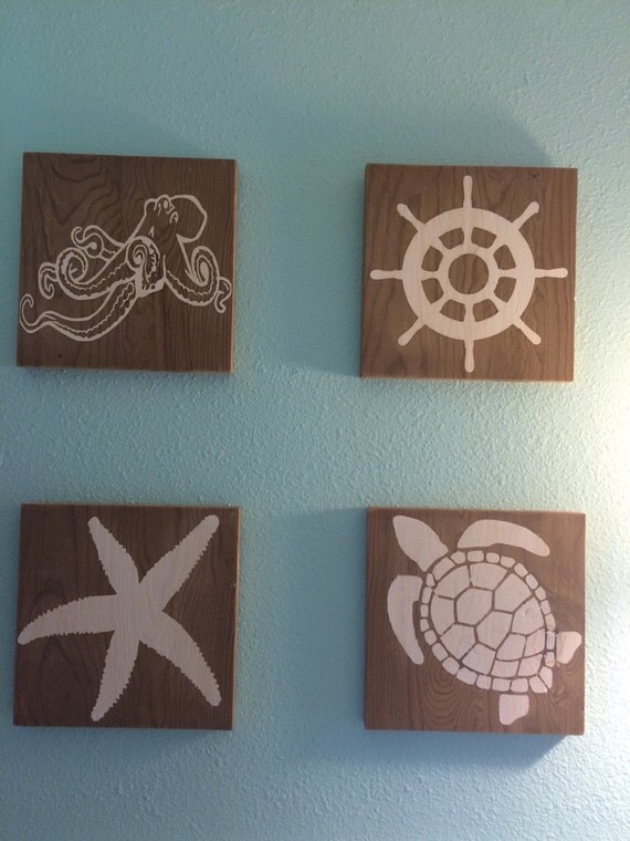 Ocean theme wall hanging by TrincketsByTrish on Etsy