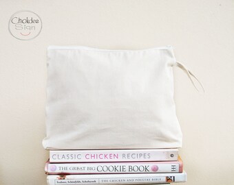 Cotton canvas Pouch Bags, Makeup Bags, Large cosmetic bag with lining