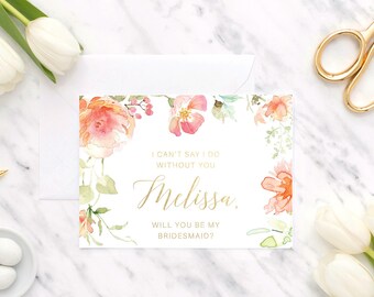 Bridesmaid Proposal | Maid of Honor Proposal | Foil | Will you be my bridesmaid | Will you be my maid of honor | Will you be | Wedding Card