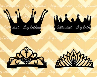 Crown SVG cut files, Tiara SVG files, Royalty svg, Princess Svg, Cricut, Dxf, PNG, Vinyl, Eps, Cut Files, Clip Art, Vector, Silhouette