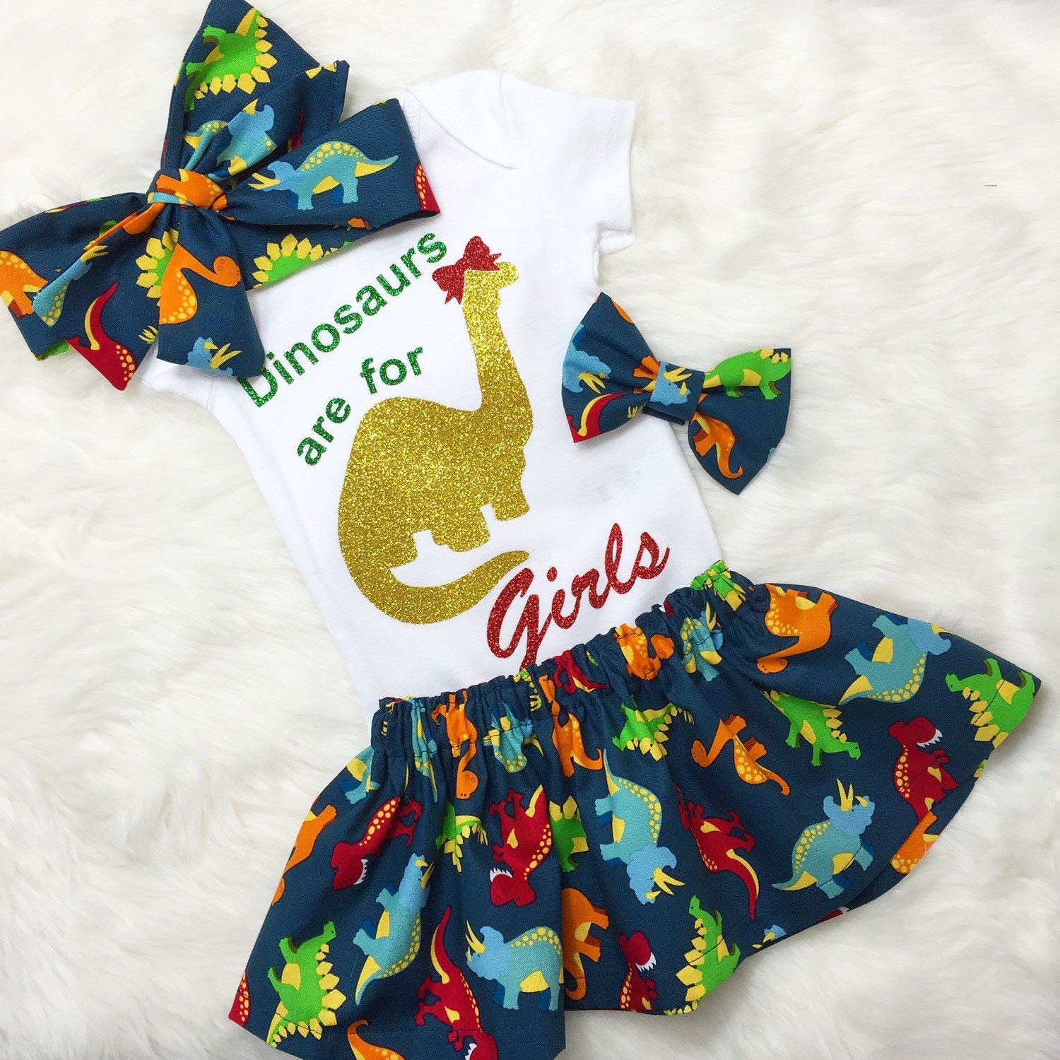 Dinosaurs Are For Girls Outfit dinosaur bodysuit glitter