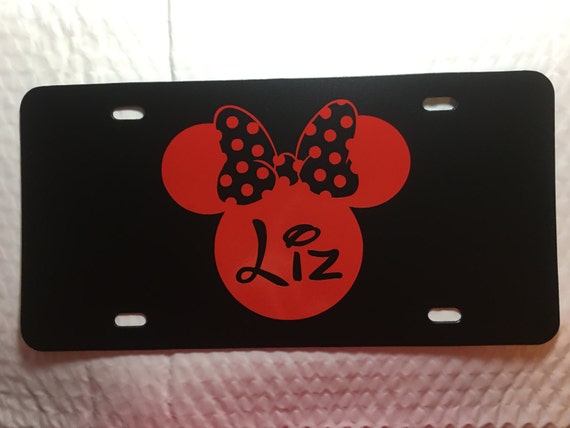 Minnie Mouse License Plate Choose the Plate and Image Color