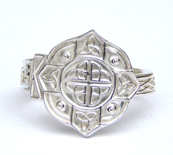 Sterling Silver Celtic Knot Signet Ring Solid Silver Vintage