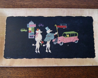 Collectible vintage 1950's tray - "The Romance of Fifi and Pepe"
