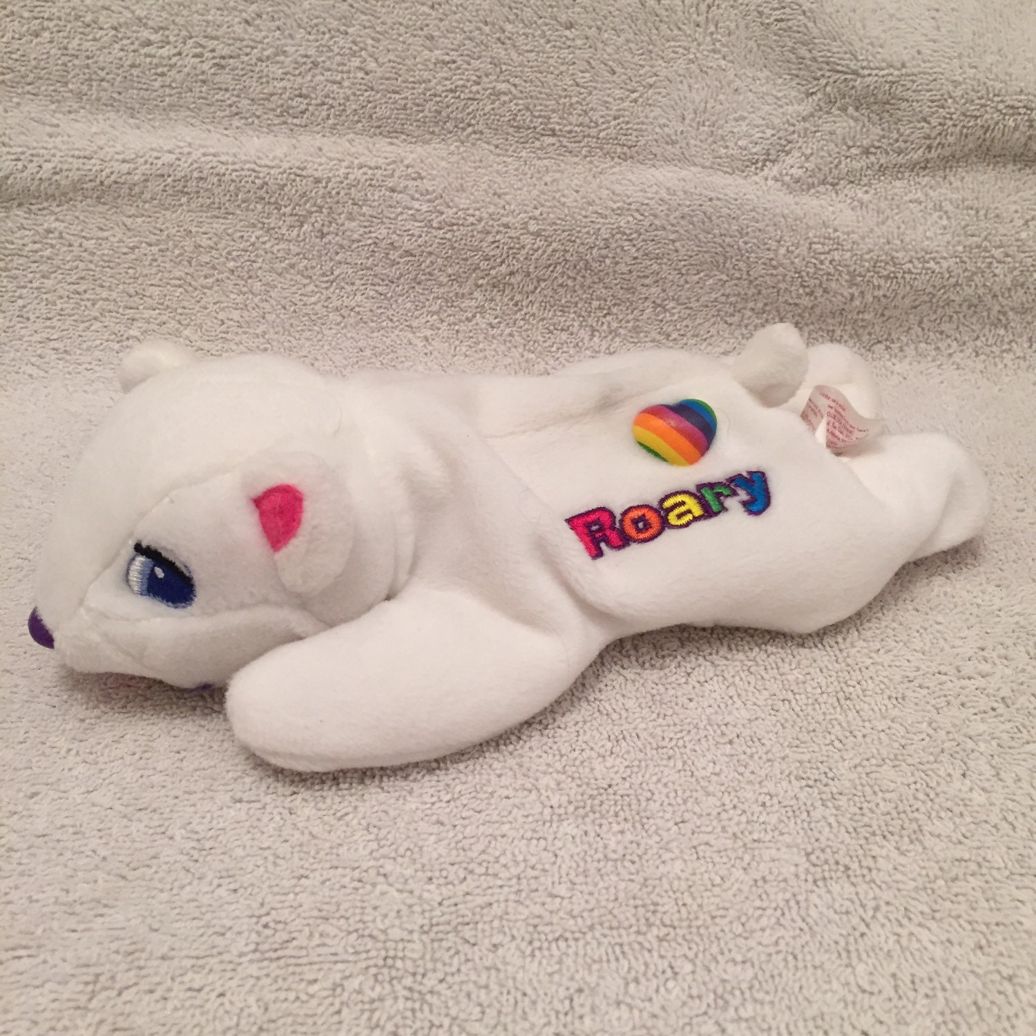 Lisa Frank Mini Roary Polar Bear Plush Beanie Toy