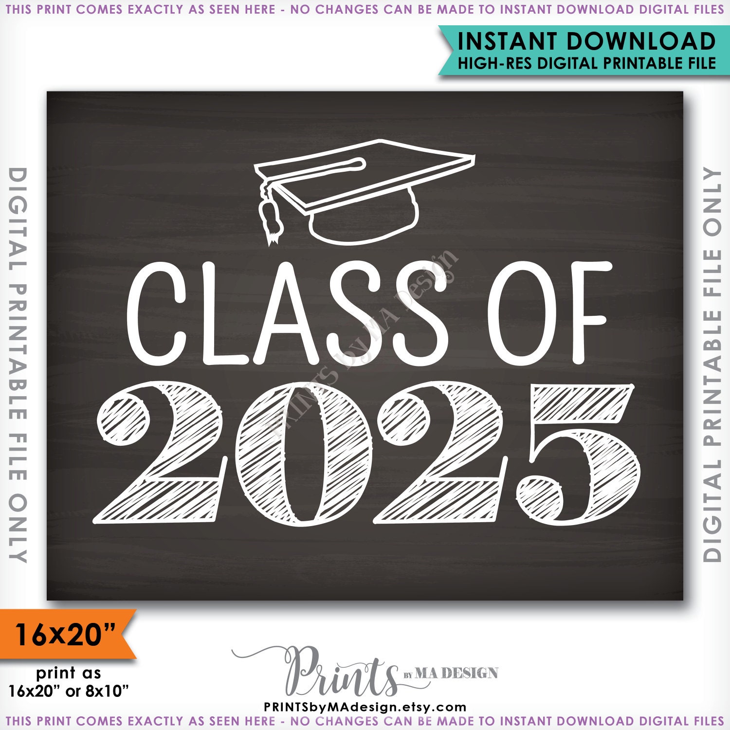 Class of 2025 Sign, Grad Party High School 2025 Grad College Graduation