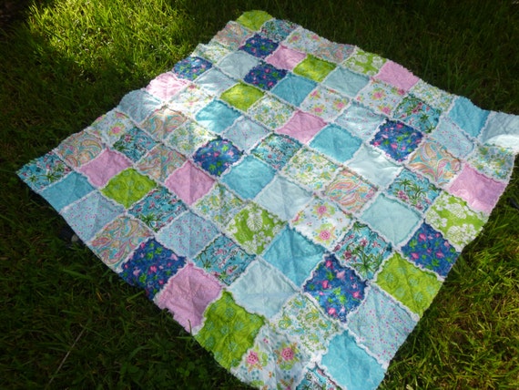 Rag Quilt Throw Toddler bed layering quilt blanket
