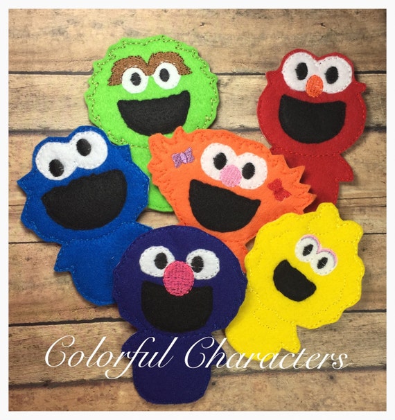 Sesame Street felt finger puppet set, party favors, made to order, pretend play, therapy toys