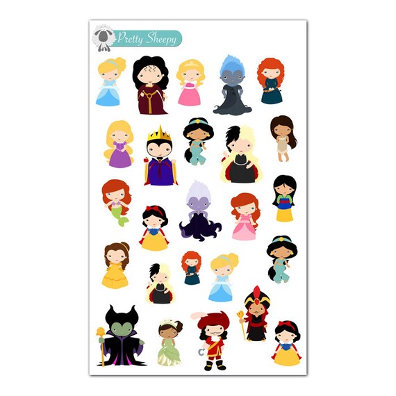 DisneyPrincess and Villains Stickers Disney Planner Stickers
