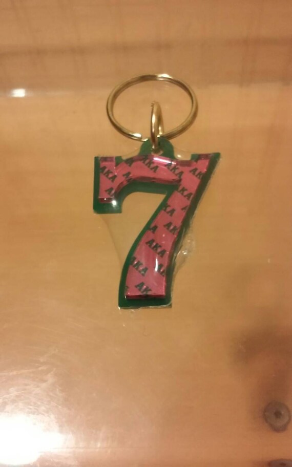 Alpha Kappa Alpha Line Number Keychain 7