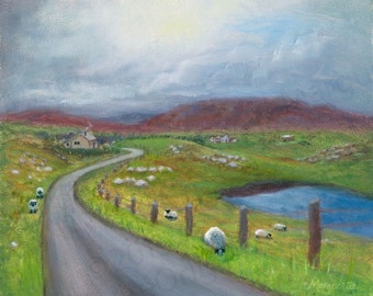 SCOTLAND PAINTING- Isle of Harris, Print of Original Oil Painting, Wall Hanging, Morning, Home Decor, Fine Art, Celtic Art, Outer Hebrides