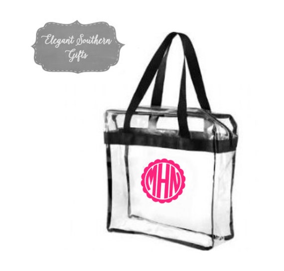 Large Clear Stadium Bag 12x12x6 with Optional Monogram