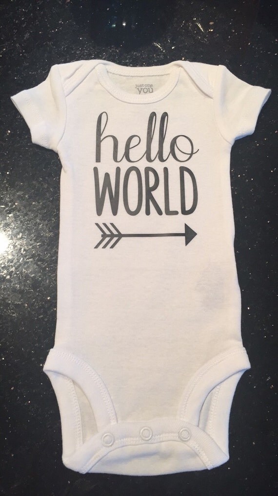  Hello World Onesie  by KaidenDesigns on Etsy