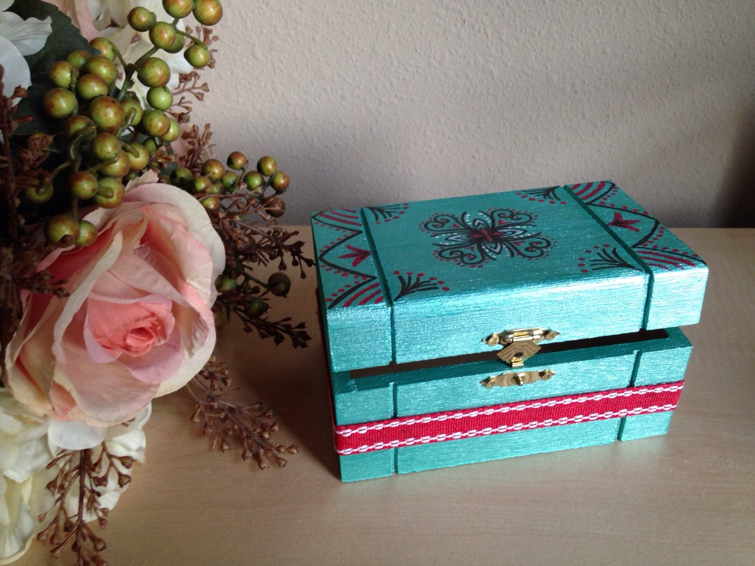 Jewelry box trinket box wooden decorative box