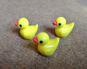 3 pcs Mini Duck Figurines, Terrarium, Fairy Garden, Art Supply
