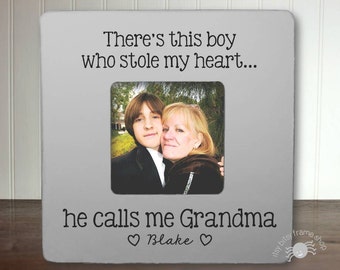 Gifts for Grandma Grandma Gift Mother's Day Gift Grandma Personalized Frame There's This Boy Who Stole My Heart He Calls Me Grandma IB2FSMAG