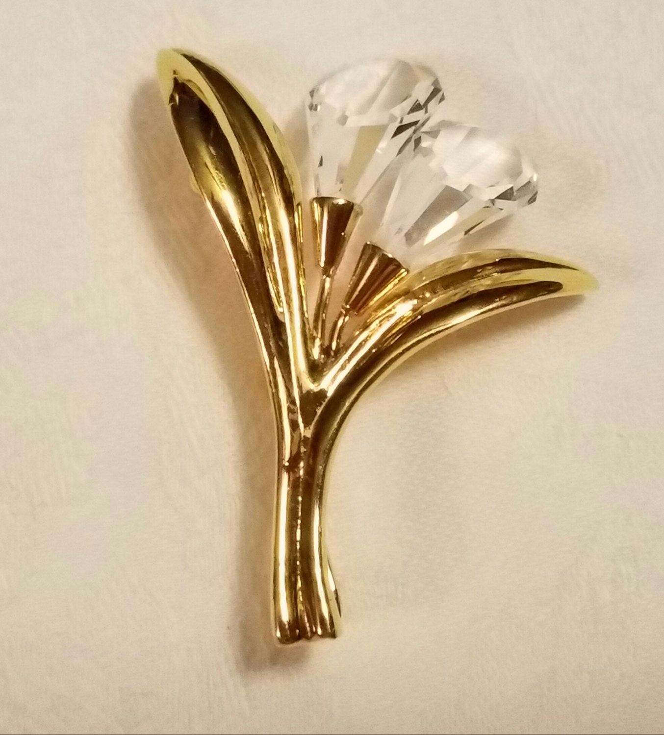 Vintage Swan Mark Swarovski Crystal jewelry Mini Calla Lily