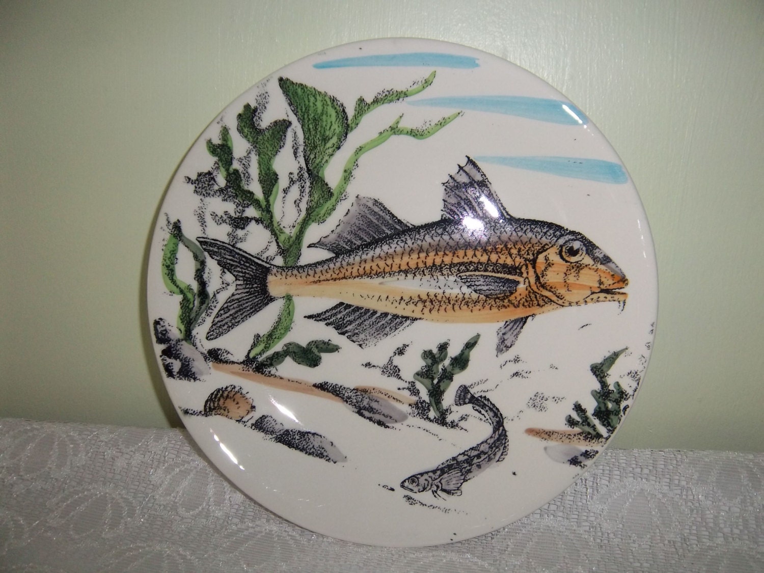 Fish plate Gien French dinner plate French vintage French