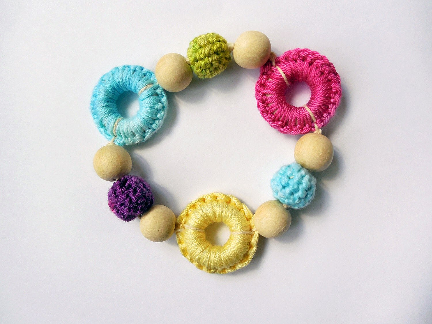 Baby teether bracelet Breastfeeding bracelet Crochet