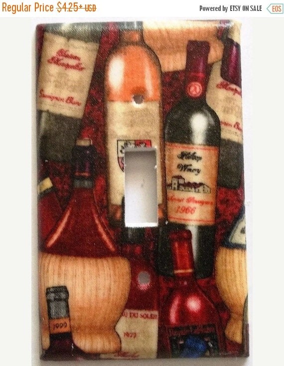 ON SALE NOW Wine Bottels light switch cover by ChrisCraftiedecor